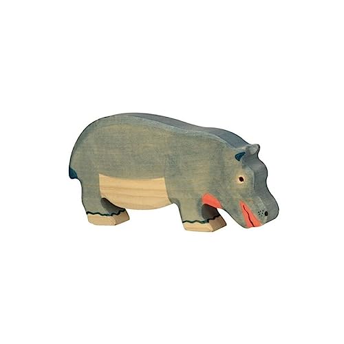 Nilpferd, fressend: ca. 18 x 2,8 9 cm, Holz, per Stück - obrazek 1