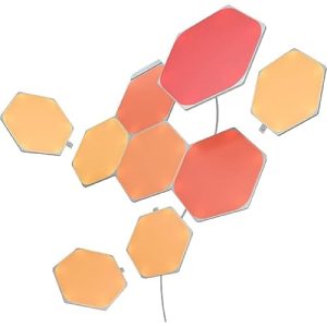 Nanoleaf Shapes Hexagon Starter Kit, 9 Smart Light Panels LED RGBW Modular Wi Fi Colour Changing Wall Lights, Works with Alexa Google Assistant Apple Homekit, for Room Decor & Gaming Nanoleaf Shapes Hexagon Starter Kit, 9 Smart Light Panels LED RGBW Modular Wi Fi Colour Changing Wall Lights, Works with Alexa Google Assistant Apple Homekit, for Room Decor & Gaming