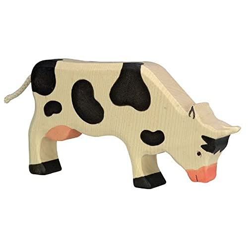 Holztiger 80002 figurka do zabawy krowa trawiąca, czarna - obrazek 1