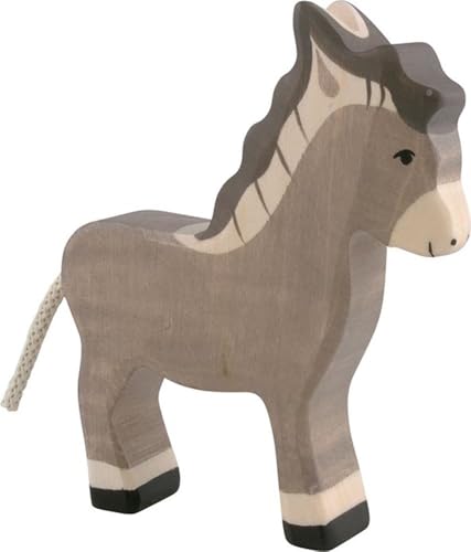 Figurka HOLZTIGER 80046 Osioł Ręcznie malowane drewno Produkcja europejska 11,5 cm - obrazek 1