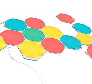 Nanoleaf Shapes Hexagon Starter Kit, 15 Smart Light Panels LED RGBW Modular Wi Fi Colour Changing Wall Lights, Works with Alexa Google Assistant Apple Homekit, for Room Decor & Gaming Nanoleaf Shapes Hexagon Starter Kit, 15 Smart Light Panels LED RGBW Modular Wi Fi Colour Changing Wall Lights, Works with Alexa Google Assistant Apple Homekit, for Room Decor & Gaming