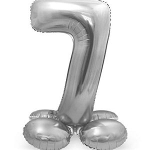 Folat Balon foliowy z podstawą numer 7 Srebrny 72 cm Folat Balon foliowy z podstawą numer 7 Srebrny 72 cm