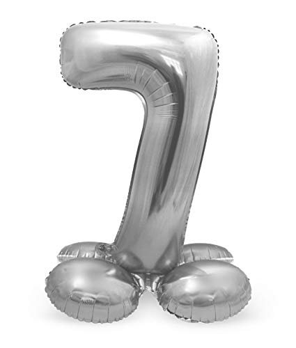Folat Balon foliowy z podstawą numer 7 Srebrny 72 cm Folat Balon foliowy z podstawą numer 7 Srebrny 72 cm