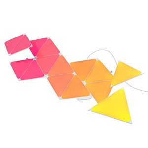Nanoleaf Shapes Triangle Starter Kit, 15 Smart Light Panels LED RGBW Modular Wi Fi Colour Changing Wall Lights, Works with Alexa Google Assistant Apple Homekit, for Room Decor & Gaming Nanoleaf Shapes Triangle Starter Kit, 15 Smart Light Panels LED RGBW Modular Wi Fi Colour Changing Wall Lights, Works with Alexa Google Assistant Apple Homekit, for Room Decor & Gaming