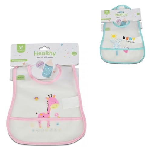 Cangaroo Babylatz Healthy 1701 z zapięciem na rzepy, ochrona przed okruchami, materiał EVA, kolor: różowy
