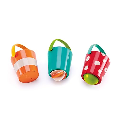 Hape Happy Buckets Set , Three Water Wheel Bath Time Toys for Toddlers, Multicolour - obrazek 1