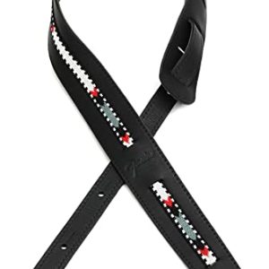 Fender Paramount Acoustic Leather Strap, czarny