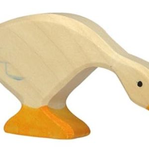 Holztiger Figurka Drewniana Gęś Jedząca Ręcznie Malowana Holztiger Figurka Drewniana Gęś Jedząca Ręcznie Malowana