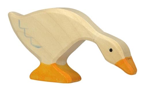 Holztiger Figurka Drewniana Gęś Jedząca Ręcznie Malowana Holztiger Figurka Drewniana Gęś Jedząca Ręcznie Malowana
