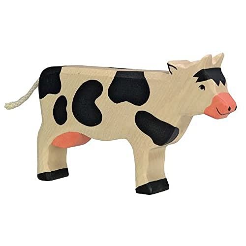 Holztiger 80003 figurka do zabawy krowa stojąca, czarna - obrazek 1