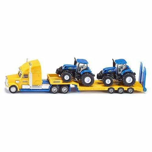 siku 1805, Lorry with New Holland Tractors, 1:87, Metal/Plastic, Yellow/Blue, Multifunctional - obrazek 1