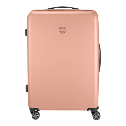 Princess Traveller PT01 Deluxe wyprodukowano z materiałów pochodzących recyklingu 7 kolorów i 3 rozmiary 4 podwójne kółka obrotowe wpuszczany zamek TSA, Peony Pink, Große Reisekoffer, Twarde
