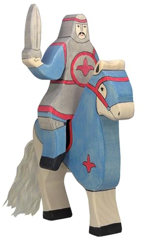 Blauer Ritter, reitend (ohne Pferd): ca. 10 x 2,6 19 cm, Holz, per Stück - obrazek 1