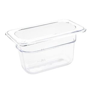 Vogue 1/9 pojemnik gastronomiczny 100 mm 0,87 l przezroczysta patelnia do przechowywania żywności Vogue 1/9 pojemnik gastronomiczny 100 mm 0,87 l przezroczysta patelnia do przechowywania żywności