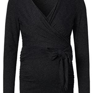 Noppies Maternity Top Pisto Nursing Long Sleeve T shirt damski, szary melanż P806, XS Noppies Maternity Top Pisto Nursing Long Sleeve T shirt damski, szary melanż P806, XS