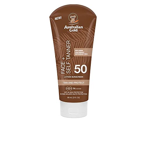 Australian Gold compatible Sunscreen + Self Tanner for Face SPF 50 88 ml - obrazek 1