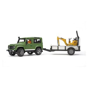 Bruder, Land Rover z przyczepą 1 os. mikrokoparką JCB i figurką pracownika budowl., 02593 Bruder, Land Rover z przyczepą 1 os. mikrokoparką JCB i figurką pracownika budowl., 02593
