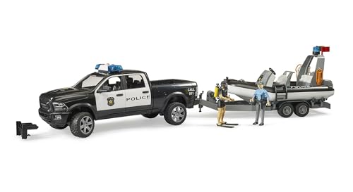 Bruder RAM 2500 Policja Pikap z Łodzią - Figurkami - 02507 - obrazek 1