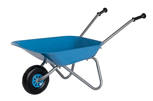 Rolly Toys taczka dziecięca (kolor niebieski/srebrny, ogrodowa, metalowa taczka, zabawka dla dzieci od 2,5 lat, obciążenie do 25 kg, narzędzie ogrodowe jasnoniebieskie dzieci) 271764