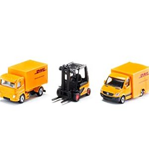 siku 6335, Zestaw prezentowy DHL Logistik, Cięzarówka, Wózek widłowy, Samochód dostawczy, Palety i paczki, Metal,Tworzywo sztuczne, Żółty, Ruchome elementy siku 6335, Zestaw prezentowy DHL Logistik, Cięzarówka, Wózek widłowy, Samochód dostawczy, Palety i paczki, Metal,Tworzywo sztuczne, Żółty, Ruchome elementy