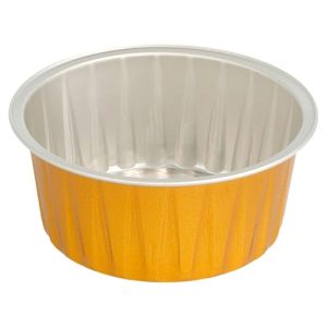 Pojemnik na piekarnię 125 ml Ø8,5 x 3,5 cm złoty aluminium 100 sztuk Pojemnik na piekarnię 125 ml Ø8,5 x 3,5 cm złoty aluminium 100 sztuk