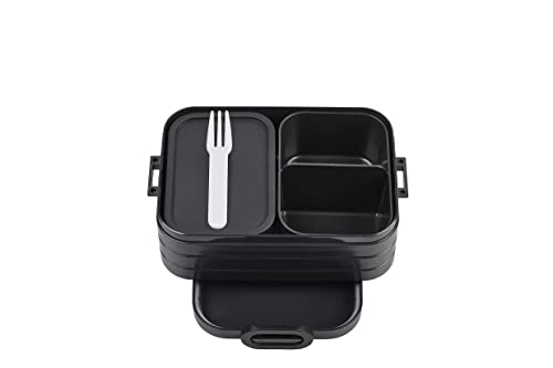 Mepal Take A Break Zestaw Średnich Pudełek Bento na Lunch, Pudełko Kanapki, Małe Przekąski i Resztki, 900 Ml, Czarny (Nordic Black) - obrazek 1