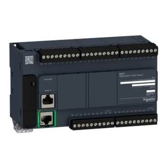 Modicon M221, sterownik kompaktowy, port szeregowy RJ45, Ethernet, 24 wejść, 16 wyjść tranzystorowych PNP, 24 VDC - obrazek 1