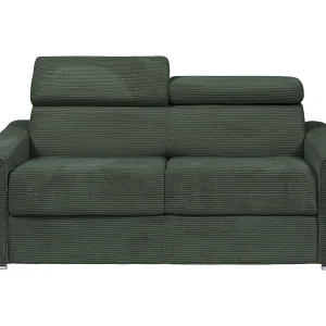 Kanapa 3 osobowa rozkładana typu express z zielonego sztruksu – Miejsce do spania 140 cm – Materac 22 cm – VIZIR 1651829 Kanapa 3 osobowa rozkładana typu express z zielonego sztruksu – Miejsce do spania 140 cm – Materac 22 cm – VIZIR 1651829