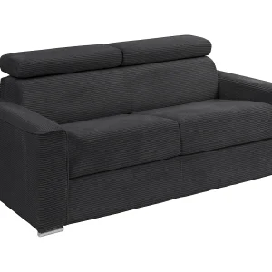 Kanapa 4 osobowa rozkładana typu express z szarego sztruksu – Miejsce do spania 160 cm – Materac 22 cm – VIZIR 1653403 Kanapa 4 osobowa rozkładana typu express z szarego sztruksu – Miejsce do spania 160 cm – Materac 22 cm – VIZIR 1653403