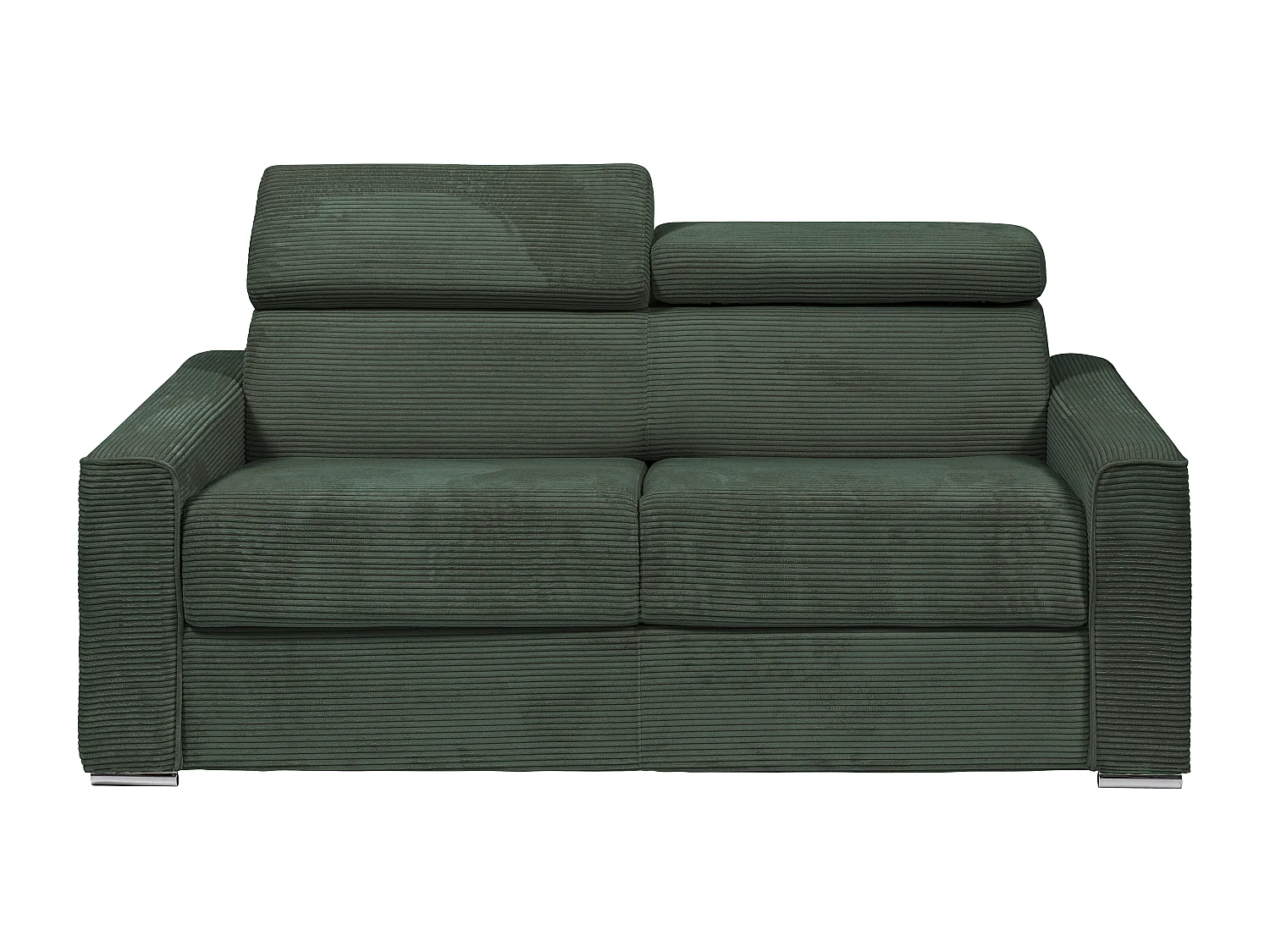 Kanapa 4 osobowa rozkładana typu express z zielonego sztruksu - Miejsce do spania z szerokimi listewkami 160 cm - Materac 22 cm - VIZIR 1653409 - obrazek 1