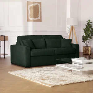 Kanapa 4 osobowa rozkładana typu express z zielonego sztruksu – Miejsce do spania z szerokimi listewkami 160 cm – Materac 16 cm – MONDOVI 1659041 Kanapa 4 osobowa rozkładana typu express z zielonego sztruksu – Miejsce do spania z szerokimi listewkami 160 cm – Materac 16 cm – MONDOVI 1659041