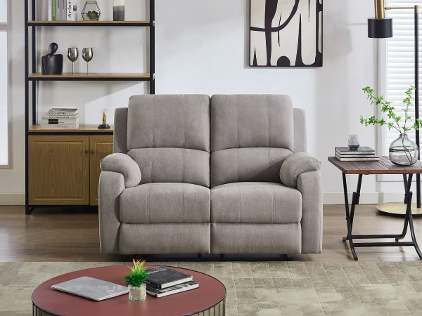 Kanapa 2-osobowa z funkcją relax z jasnoszarej mikrofibry – BRODY 1814901 Kanapa 2-osobowa z funkcją relax z jasnoszarej mikrofibry – BRODY 1814901
