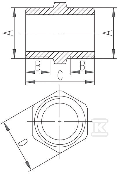 Nypel mosiężny 5/4" żółty N06Z - obrazek 2