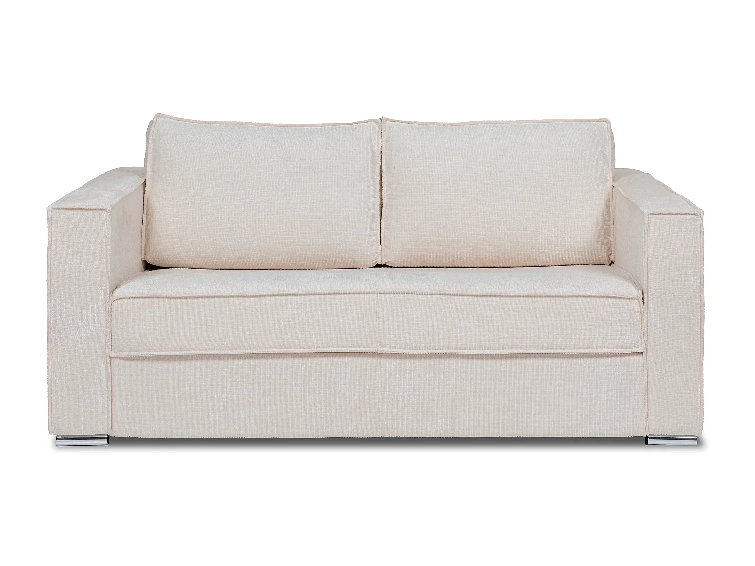 Kanapa 3-osobowa rozkładana typu express z beżową szenilową tapicerką - Miejsce do spania 140 cm - Materac 22 cm z pamięcią kształtu - LORETO 3147451 - obrazek 1