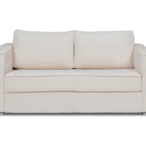 Kanapa 3-osobowa rozkładana typu express z beżową szenilową tapicerką – Miejsce do spania z szerokimi listewkami 140 cm – Materac 18 cm – LORETO 3296675 Kanapa 3-osobowa rozkładana typu express z beżową szenilową tapicerką – Miejsce do spania z szerokimi listewkami 140 cm – Materac 18 cm – LORETO 3296675