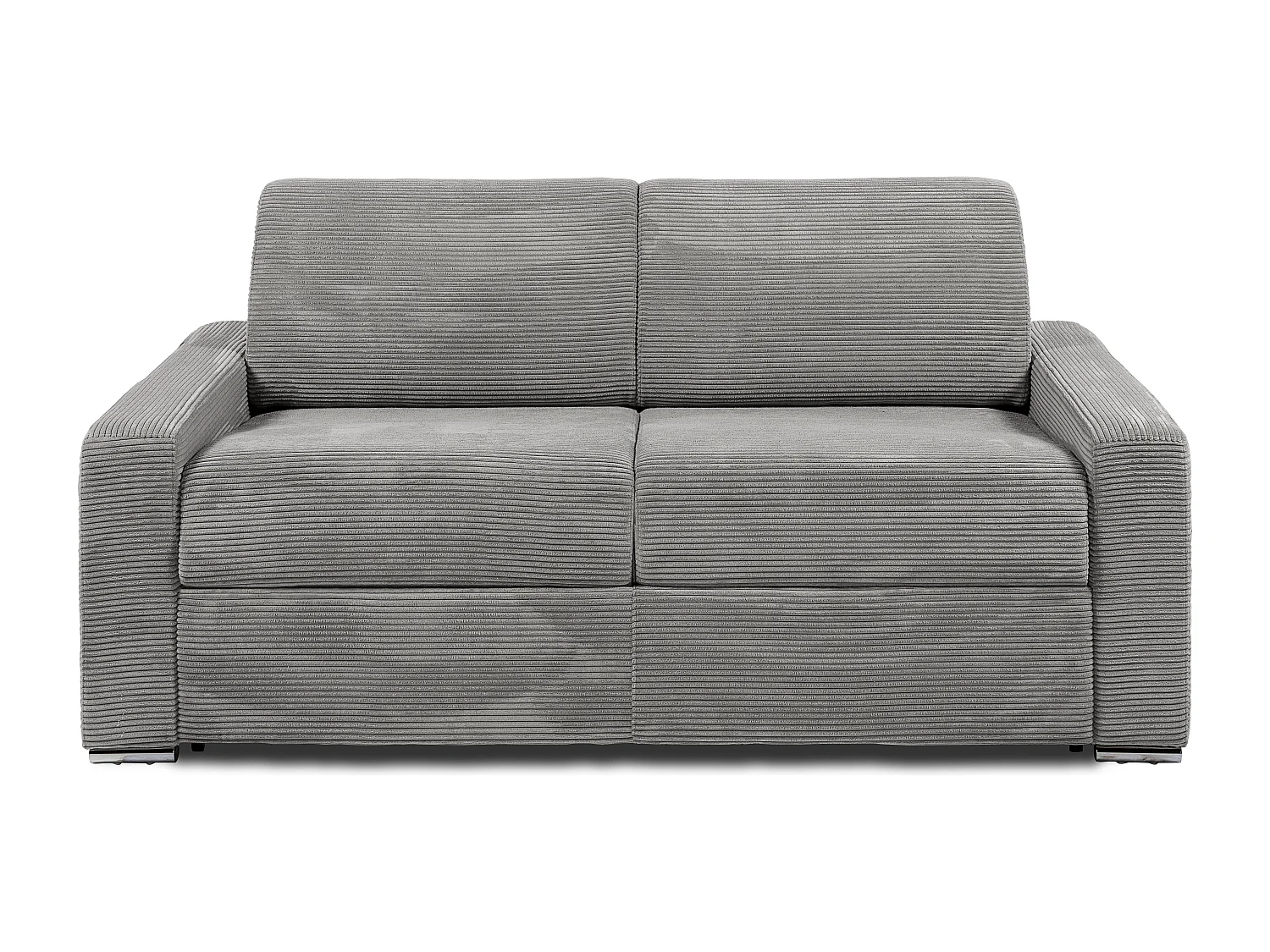 Kanapa 3-osobowa rozkładana typu express z jasnoszarego sztruksu - Miejsce do spania 140 cm - Materac 14 cm - CALITO 3294613 - obrazek 1