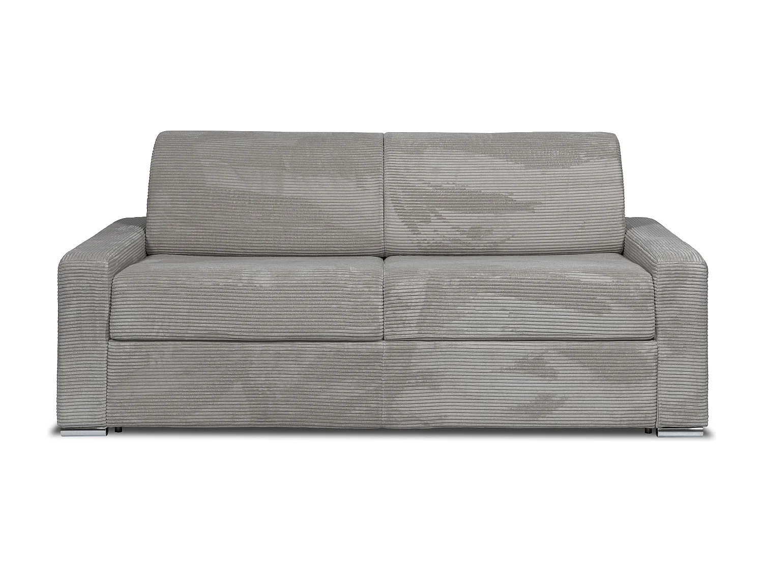 Kanapa 4-osobowa rozkładana typu express z jasnoszarego sztruksu - Miejsce do spania 160 cm - Materac 14 cm - CALITO 3294634 - obrazek 1