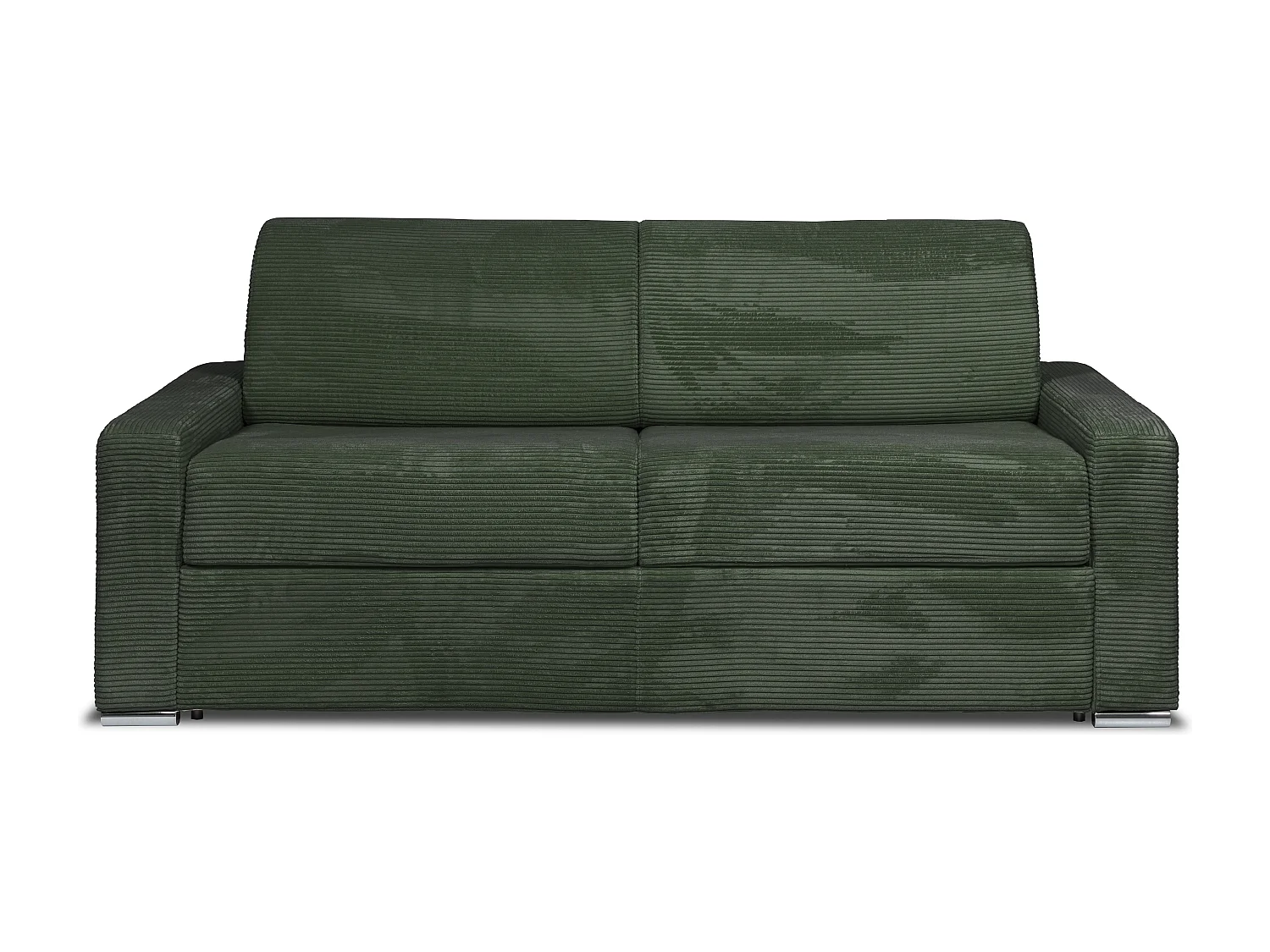 Kanapa 4-osobowa rozkładana typu express z zielonego sztruksu - Miejsce do spania z szerokimi listewkami 160 cm - Materac 18 cm - CALITO 3295412 - obrazek 1