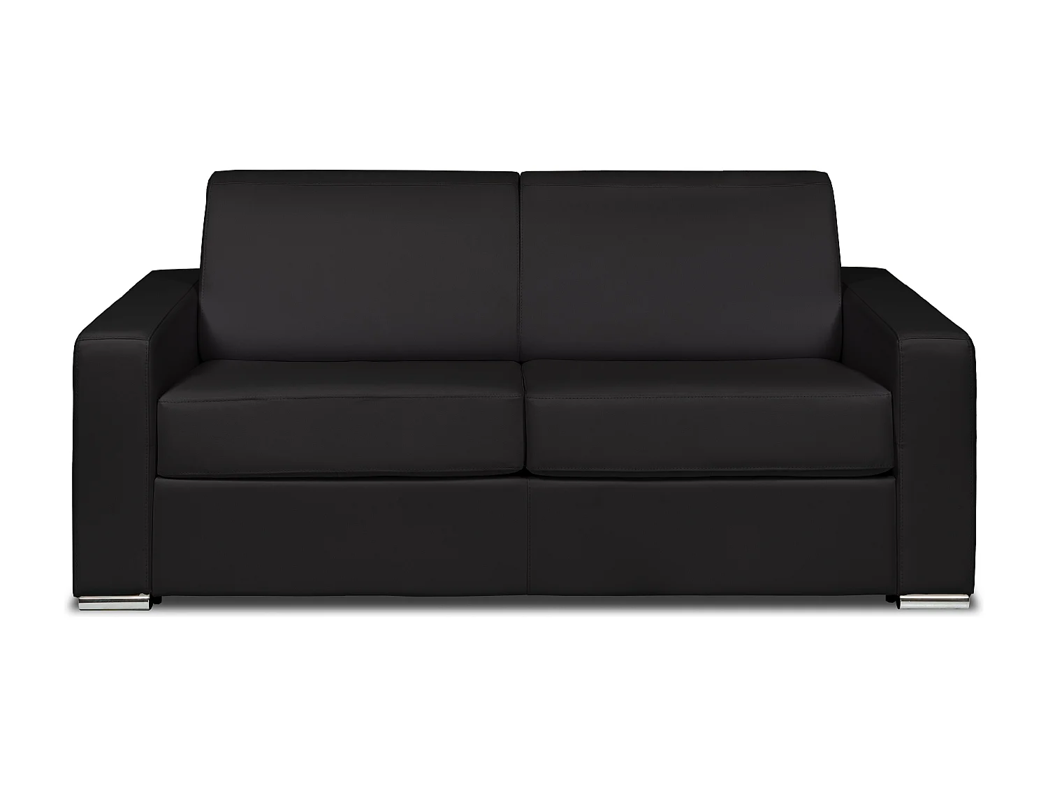 Kanapa 3-osobowa rozkładana typu express z czarnej skóry bawolej - Miejsce do spania 140 cm - Materac 18 cm - CALITO 3294595 - obrazek 1