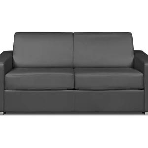 Kanapa 3-osobowa rozkładana typu express z szarej skóry bawolej – Miejsce do spania 140 cm – Materac 18 cm – CALITO 3294602