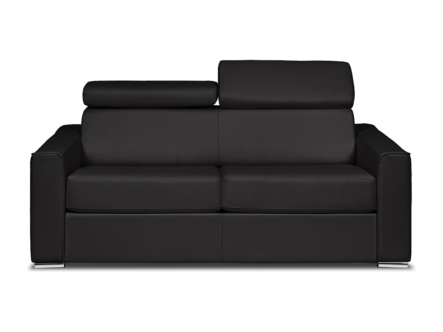 Kanapa 3-osobowa rozkładana typu express z czarnej skóry bawolej - pow. spania 140 cm - Materac 22 cm z pamięcią kształtu - VIZIR 3294479 - obrazek 1