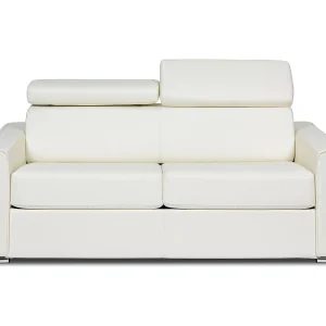 Kanapa 3-osobowa rozkładana typu express z białej skóry bawolej – pow. spania 140 cm – Materac 14 cm – VIZIR 3294480