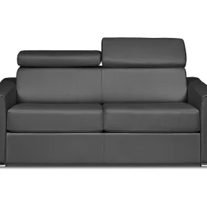 Kanapa 3-osobowa rozkładana typu express z szarej skóry bawolej – pow. spania 140 cm – Materac 14 cm – VIZIR 3294483