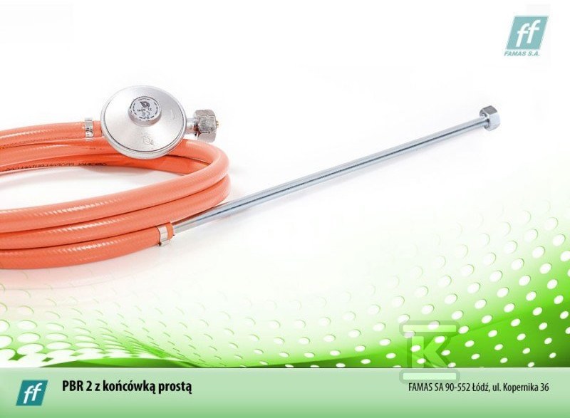 Przewód do butli propan-butan z końcówką krótką prostą L=150cm z reduktorem 6NPBR1-0150-01 - obrazek 1