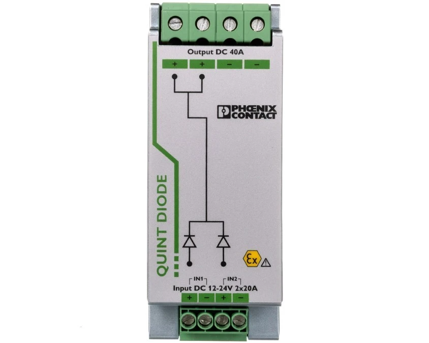 Moduł diodowy szyn nośnych 12‑24V DC/2x20A lub 1x40A DIN 2320157 - obrazek 2