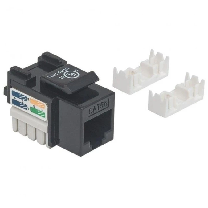 Moduł Keystone RJ45 UTP Cat5e Czarny Punch‑Down - obrazek 2