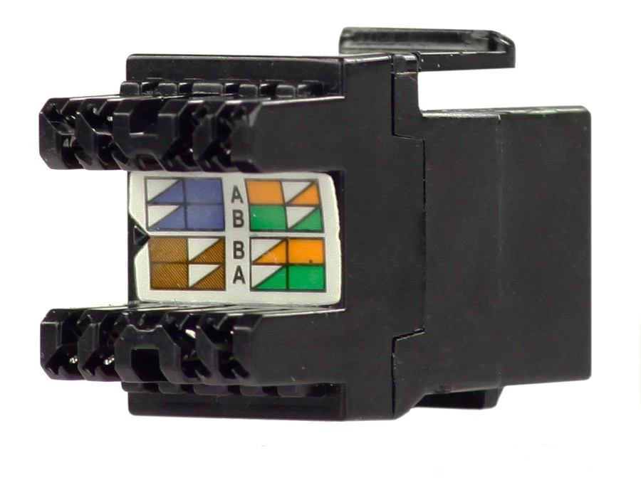 Moduł keystone RJ45 UTP kat.5e nieekranowany tylny montaż czarny NEKU - obrazek 2