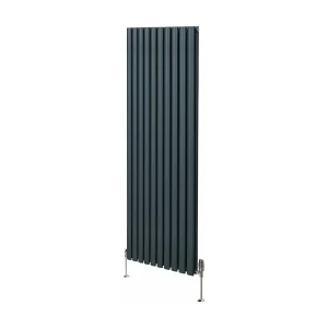 Grzejnik kolumnowy owalny z zaworami – 1800 mm x 600 mm – antracytowo-szary 3485921 Grzejnik kolumnowy owalny z zaworami – 1800 mm x 600 mm – antracytowo-szary 3485921