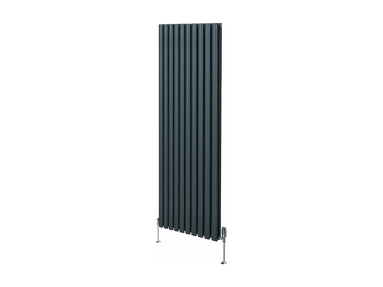 Grzejnik kolumnowy owalny z zaworami – 1800 mm x 600 mm – antracytowo-szary 3485921 - obrazek 1