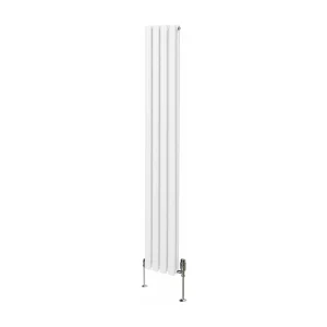 Grzejnik kolumnowy owalny i zawory – 1800 mm x 240 mm – biały 3485944 Grzejnik kolumnowy owalny i zawory – 1800 mm x 240 mm – biały 3485944